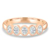 Betty - Bezel Set Oval Wedding Ring - 5 stones 18k Rose Gold