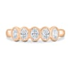 Betty - Bezel Set Oval Wedding Ring - 5 stones 18k Rose Gold