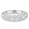 Betty - Bezel Set Oval Wedding Ring - 5 stones 18k White Gold