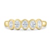 Betty - Bezel Set Oval Wedding Ring - 5 stones 18k Yellow Gold