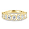Betty - Bezel Set Oval Wedding Ring - 9 stones 18k Yellow Gold