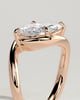 Marquise 4 Claw Solitaire with Bypass Band and East West Setting Engagement Ring - 18k Rose Gold