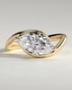 Marquise 4 Claw Solitaire with Bypass Band and East West Setting Engagement Ring - 18k Yellow Gold