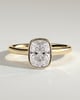 Billie - Cathedral Bezel Set Elongated Cushion - 18k Yellow Gold