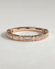Birdie - Round Baguette Accent Stones with Milgrain Wedding Ring - 18k Rose Gold