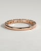 Birdie - Round Baguette Accent Stones with Milgrain Wedding Ring - 18k Rose Gold