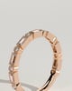 Birdie - Round Baguette Accent Stones with Milgrain Wedding Ring - 18k Rose Gold