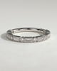 Birdie - Round Baguette Accent Stones with Milgrain Wedding Ring - 18k White Gold