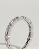 Birdie - Round Baguette Accent Stones with Milgrain Wedding Ring - 18k White Gold