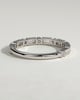 Birdie - Round Baguette Accent Stones with Milgrain Wedding Ring - 18k White Gold