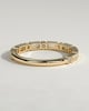 Birdie - Round Baguette Accent Stones with Milgrain Wedding Ring - 18k Yellow Gold
