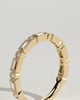 Birdie - Round Baguette Accent Stones with Milgrain Wedding Ring - 18k Yellow Gold