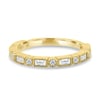Birdie - Milgrain Setting Accent Stones Wedding Ring - 18k Yellow Gold