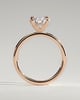 Blossom - Pear 5 Claw Solitaire with Petal Gallery and Accented Tiara Detail Engagement Ring - 18k Rose Gold