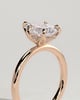 Blossom - Pear 5 Claw Solitaire with Petal Gallery and Accented Tiara Detail Engagement Ring - 18k Rose Gold