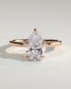 Blossom - Pear 5 Claw Solitaire with Petal Gallery and Accented Tiara Detail Engagement Ring - 18k Rose Gold