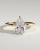 Blossom - Pear 5 Claw Solitaire with Petal Gallery and Accented Tiara Detail Engagement Ring - 18k Yellow Gold