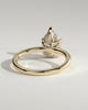 Blossom - Pear 5 Claw Solitaire with Petal Gallery and Accented Tiara Detail Engagement Ring - 18k Yellow Gold