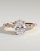 Brandi - Oval Solitaire with Accent Stones and Hidden Halo - 18k Rose Gold