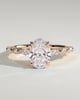 Brandi - Oval Solitaire with Accent Stones and Hidden Halo - 18k Rose Gold