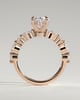 Brandi - Oval Solitaire with Accent Stones and Hidden Halo - 18k Rose Gold