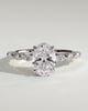 Brandi - Oval Solitaire with Accent Stones and Hidden Halo - 18k White Gold