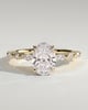 Brandi - Oval Solitaire with Accent Stones and Hidden Halo - 18k Yellow Gold