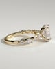 Brandi - Oval Solitaire with Accent Stones and Hidden Halo - 18k Yellow Gold