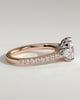 Bree  Elongated Cushion Trilogy with Pav - 18k Rose Gold / 18k White Gold