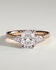 Bree  Elongated Cushion Trilogy with Pav - 18k Rose Gold / 18k White Gold