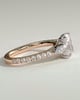 Bree  Elongated Cushion Trilogy with Pav - 18k Rose Gold / 18k White Gold