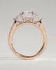 Bree  Elongated Cushion Trilogy with Pav - 18k Rose Gold / 18k White Gold
