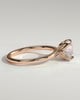 Brianna - Round Claw Solitaire with Petal Gallery, Accent Leaf Detail and Cathedral Setting Engagement Ring - 18k Rose Gold