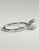 Brianna - Round Claw Solitaire with Petal Gallery, Accent Leaf Detail and Cathedral Setting Engagement Ring - 18k White Gold