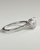 Brianna - Round Claw Solitaire with Petal Gallery, Accent Leaf Detail and Cathedral Setting Engagement Ring - 18k White Gold