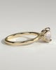 Brianna - Round Claw Solitaire with Petal Gallery, Accent Leaf Detail and Cathedral Setting Engagement Ring - 18k Yellow Gold