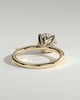 Brianna - Round Claw Solitaire with Petal Gallery, Accent Leaf Detail and Cathedral Setting Engagement Ring - 18k Yellow Gold