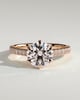 Briar  6 Claw Pav Cathedral Round Solitaire - 18k Rose Gold