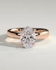 Bronte - Oval Solitaire with Cigar Band - 18k Rose Gold High Setting