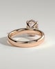 Bronte - Oval Solitaire with Cigar Band - 18k Rose Gold High Setting