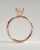 Bronte - Oval Solitaire with Cigar Band - 18k Rose Gold High Setting