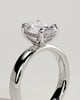Bronte - Oval Solitaire with Cigar Band - 18k White Gold High Setting