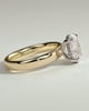 Bronte - Oval Solitaire with Cigar Band - 18k Yellow Gold / 18k White Gold High Setting