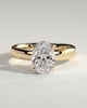 Bronte - Oval Solitaire with Cigar Band - 18k Yellow Gold High Setting
