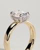Bronte - Oval Solitaire with Cigar Band - 18k Yellow Gold / 18k White Gold Low Setting