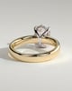 Bronte - Oval Solitaire with Cigar Band - 18k Yellow Gold / 18k White Gold Low Setting