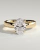 Bronte - Oval Solitaire with Cigar Band - 18k Yellow Gold Low Setting