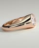 Bronwyn - Statement Oval East West Bezel Solitaire with Signet Band Engagement Ring - 18k Rose Gold