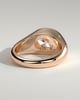 Bronwyn - Statement Oval East West Bezel Solitaire with Signet Band Engagement Ring - 18k Rose Gold