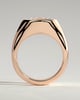Bronwyn - Statement Oval East West Bezel Solitaire with Signet Band Engagement Ring - 18k Rose Gold